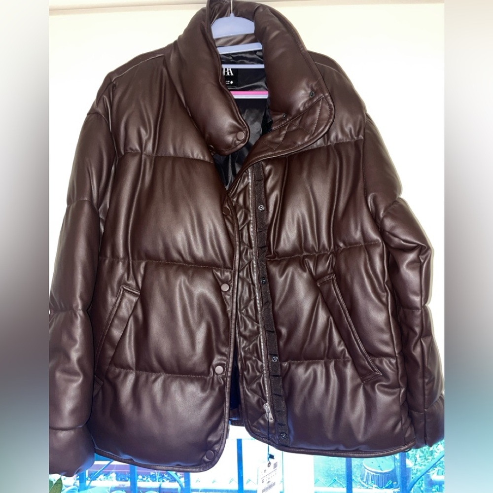 Zara, Brown Puffer Jacket, Women’s Size Small